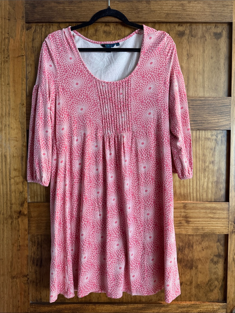Boden Pink and gray Floral Print Mini Dress